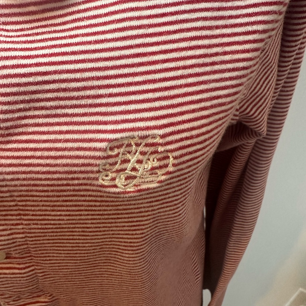 Lauren Ralph Lauren Striped Monogram Red and White Nightshirt Size XL - Picture 2 of 6
